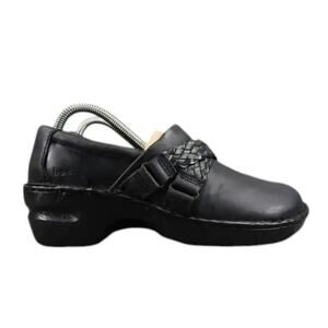 Born Concept Shoes Womens 8.5 Slip On Clog Boc Leather Black Braid Comfort Oneya